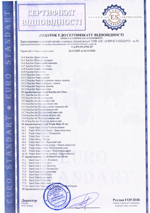 Сертификат соответствия - Flavorlab