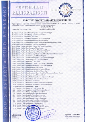 Сертификат соответствия - Flavorlab