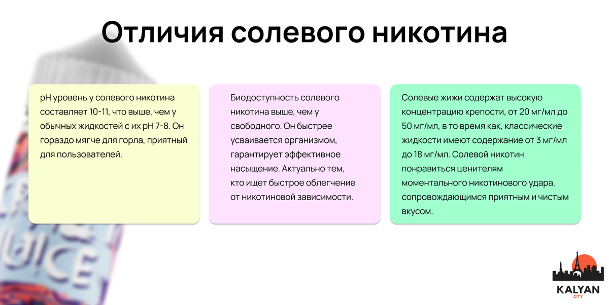Отличия солевого никотина