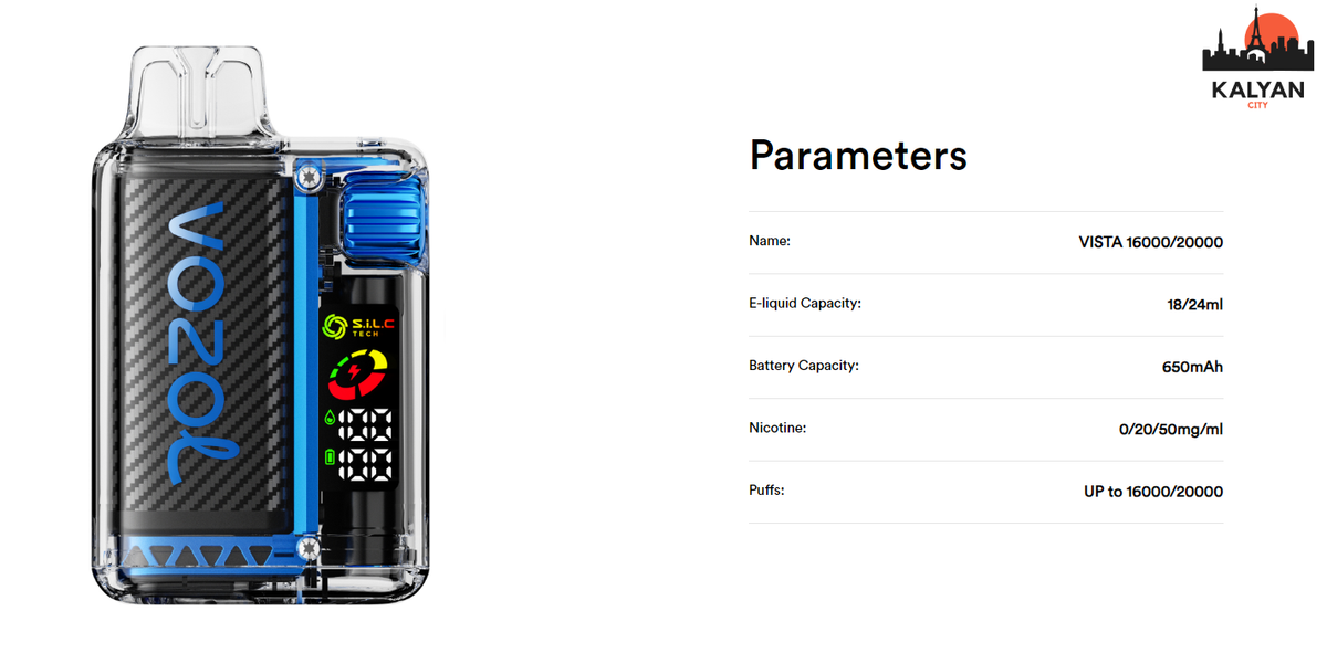 Одноразка Vozol 20000 Характеристики 