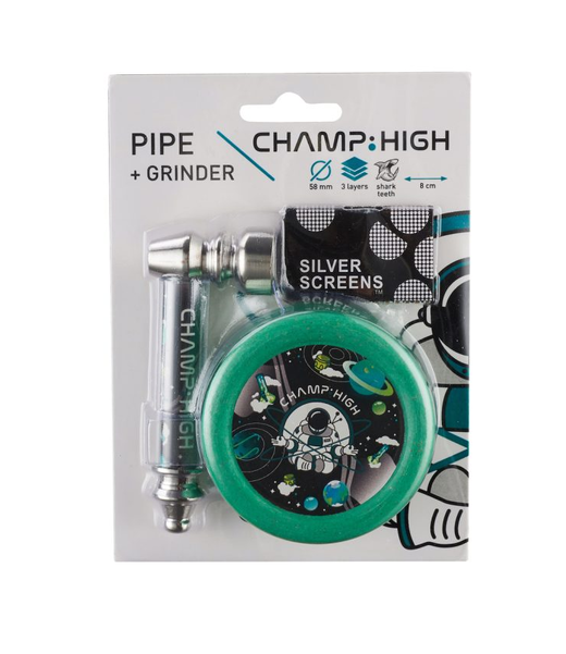 Трубка металлическая с гриндером Champ High Maxi Smart Duo Pipe + Grinder
