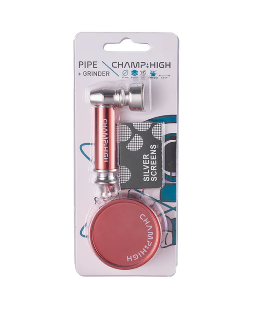 Трубка металлическая с гриндером Champ High Shiny Mini Metal Pipe + Grinder