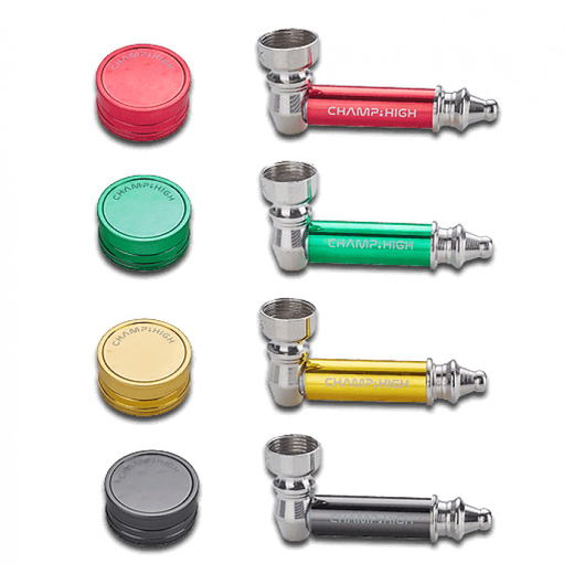 Трубка металлическая с гриндером Champ High Shiny Mini Metal Pipe + Grinder