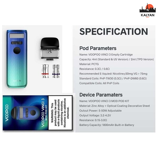 Pod Mod Voopoo Vinci 3 1800 мАг