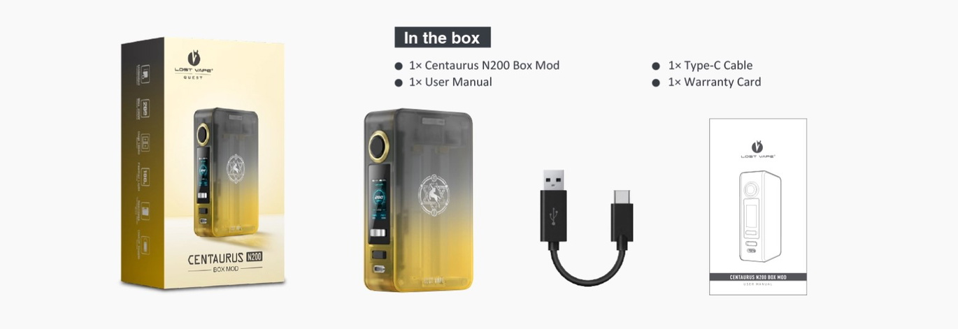 Комплектація боксу Lost Vape Centaurus N200