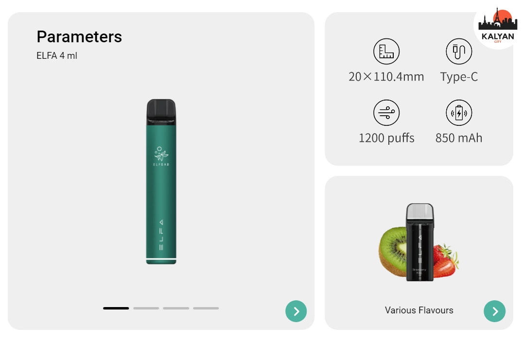 Pod-система Elf Bar ELFA Pod Kit Характеристики