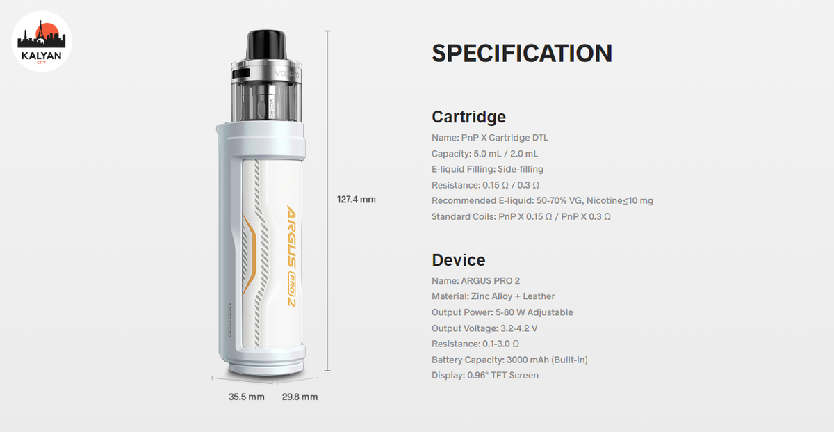 Pod-система VooPoo Argus Pro 2 Технічні особливості