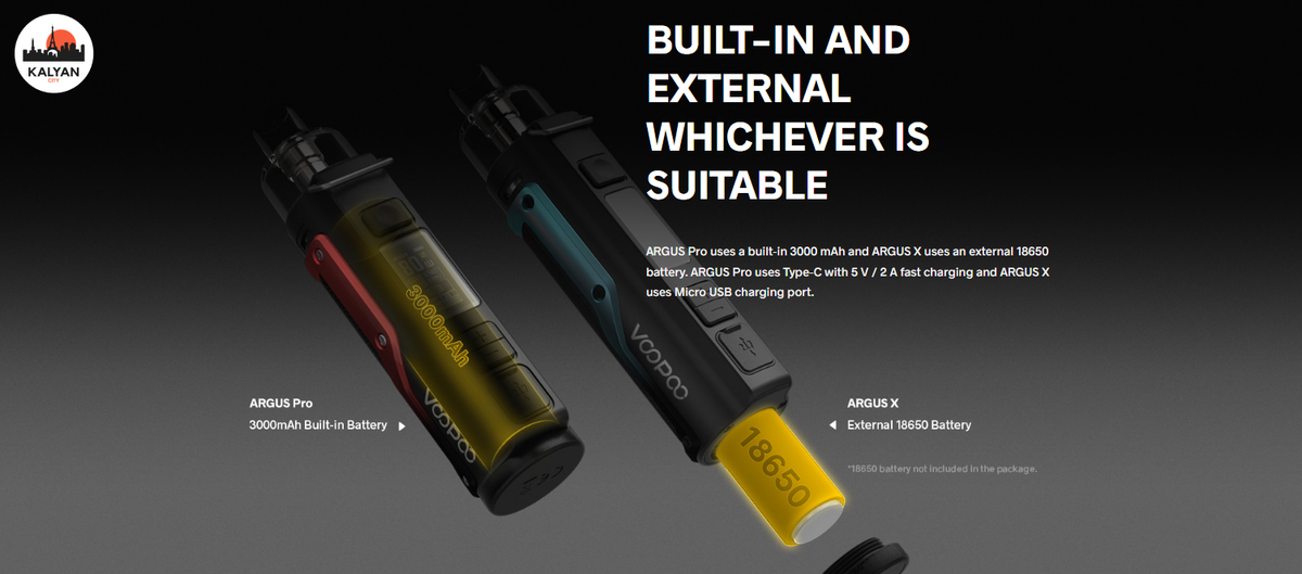 Под-система VooPoo Argus Pro Аккумулятор