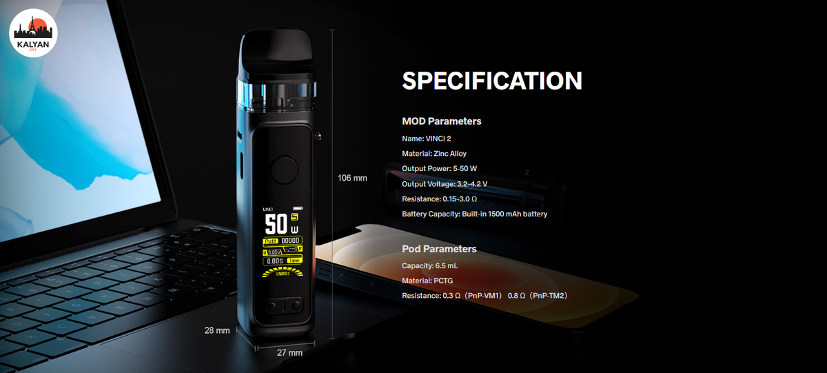 Pod-система VooPoo Vinci 2 Характеристики