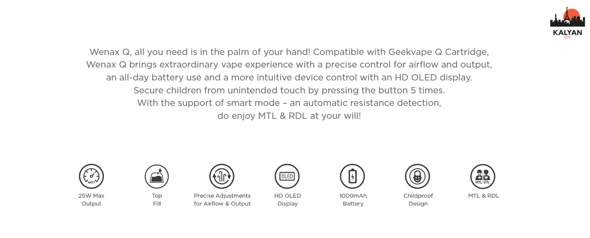 Под-система GeekVape Wenax Q Преимущества