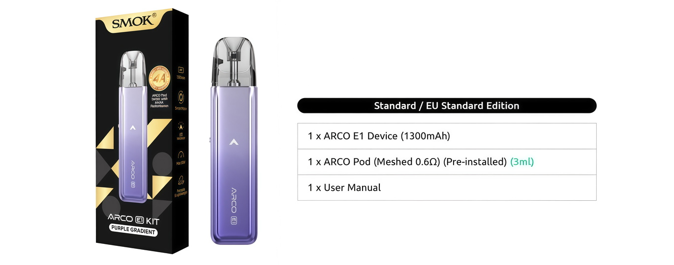 Комплектація Smok Arco E1 Pod Kit