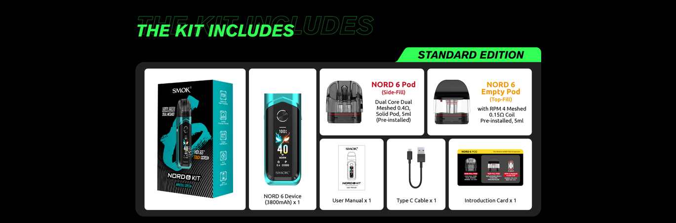 Комплектація SMOK Nord 6 Pod Kit