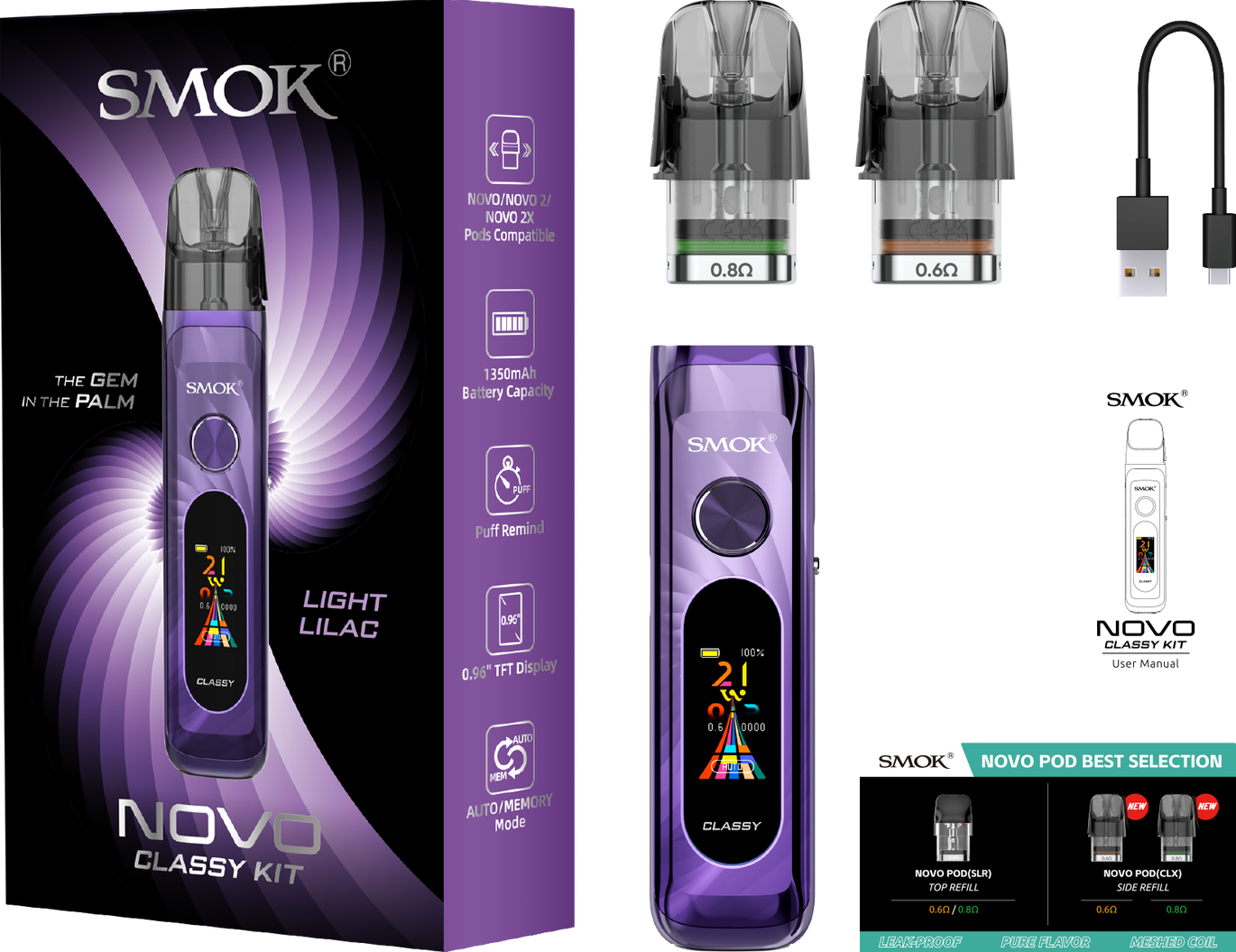 Комплектація SMOK Novo Classy Pod Kit