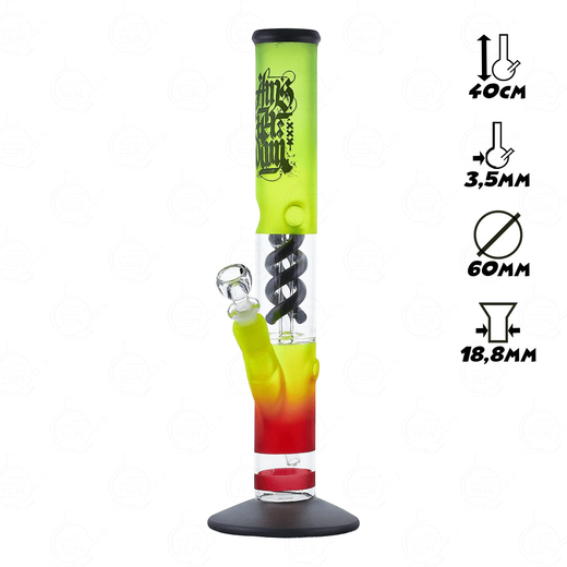 Бонг стеклянный Amsterdam Rasta Club Green Red (Зелено-красный)