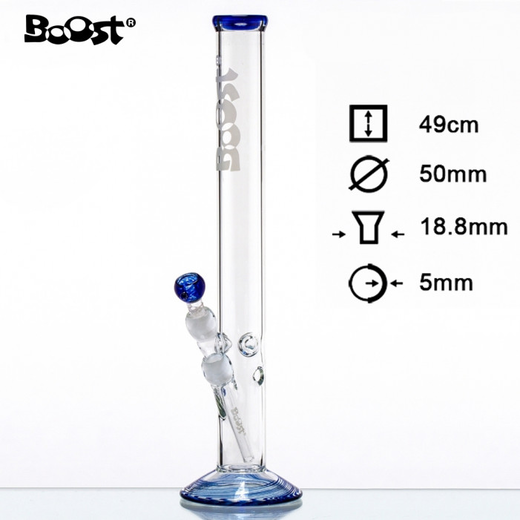 Бонг скляний Boost Cane + Ice Clear Blue (Прозоро-синій)