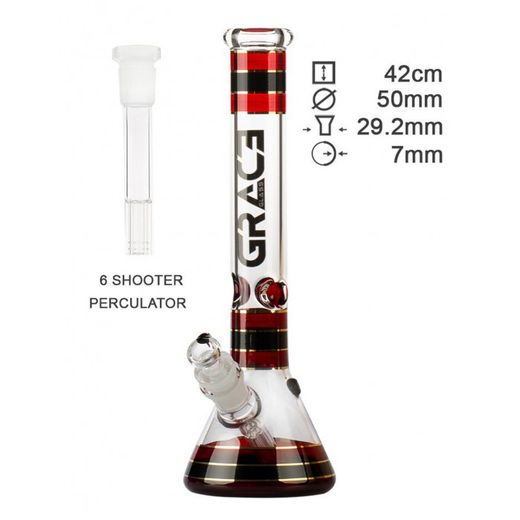 Бонг скляний Grace Glass Striped Series Red Clear (Прозоро-червоний)