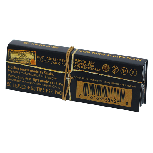 Папір для самокруток RAW Classic Black 1 1/4 + Tips