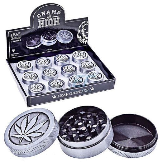 Гріндер Champ High Metal Leaf Silver (Срібний)