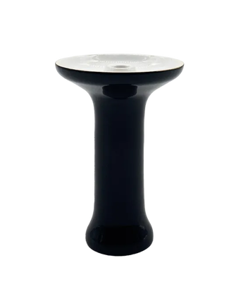 Чаша глиняна 2x2 Hookah Medium Black Glass White (Чорно-білий)