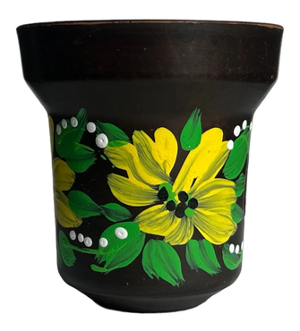 Чаша глиняна GrynBowls Accent Authentic «Барвінок» (Синьо-жовтий)