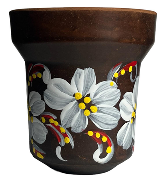 Чаша глиняна GrynBowls Accent Authentic «Черемша» (Коричнево-білий)