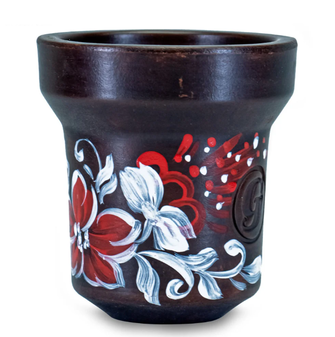 Чаша глиняна GrynBowls Accent Authentic «Калина» (Червоно-білий)