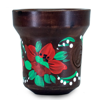 Чаша глиняна GrynBowls Accent Authentic «Мак» (Червоно-зелений)