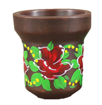 Чаша глиняна GrynBowls Accent Authentic «Троянда» (Бордово-зелений)