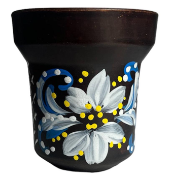 Чаша глиняна GrynBowls Accent Authentic «Вишиванка» (Синьо-білий)