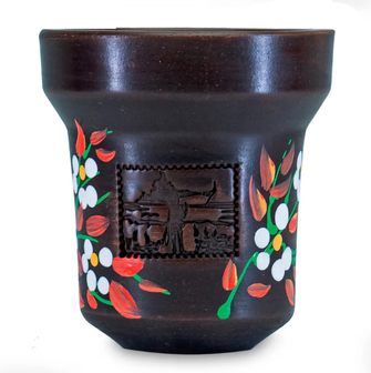 Чаша глиняна GrynBowls Accent Authentic «Яблуня» (Коричнево-червоний)