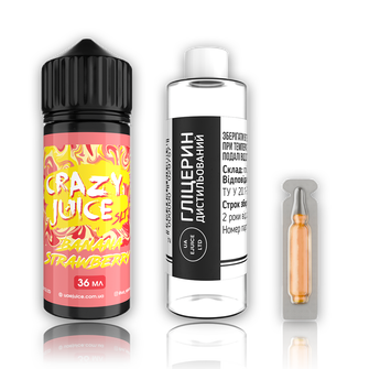 Набір органічної рідини Crazy Juice Banana Strawberry (Банан Полуниця) 120 мл 3 мг