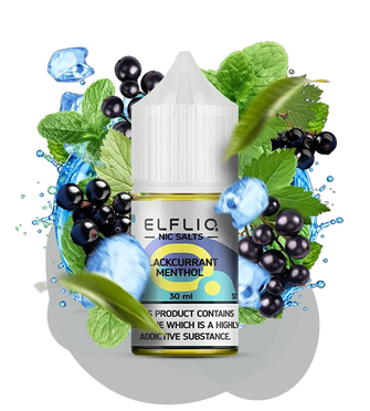 Сольова рідина Elf Bar Elf Liq 30 мл 50 мг Blackcurrant Menthol (Чорна смородина Ментол)