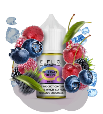 Сольова рідина Elf Bar Elf Liq 30 мл 50 мг Blue Razz Cherry (Блакитна малина Вишня)