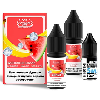 Набір Flavorlab Disposable Puff Watermelon Banana (Кавун Банан) 10 мл 50 мг