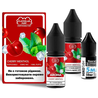 Набір Flavorlab Disposable Puff Cherry Menthol (Вишня Ментол) 10 мл 65 мг