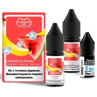 Набір Flavorlab Disposable Puff Watermelon Banana (Кавун Банан) 10 мл 65 мг