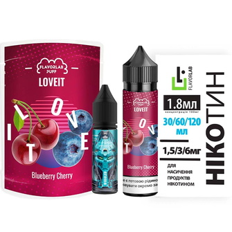 Набір органічної рідини Flavorlab Love IT Blueberry Cherry (Чорниця Вишня) 60 мл 3 мг