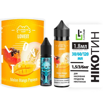 Набір органічної рідини Flavorlab Love IT Melon Mango Papaya (Диня Манго Папая) 60 мл 3 мг