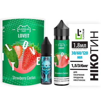 Набір органічної рідини Flavorlab Love IT Strawberry Cactus (Полуниця Кактус) 60 мл 6 мг