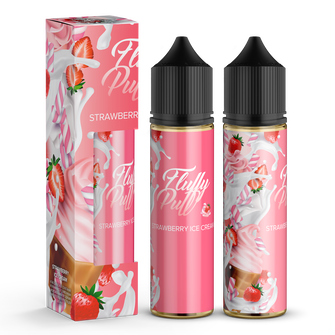Набір органічної рідини Fluffy Puff без нікотину Strawberry Ice Cream (Полуничне морозиво) 60 мл 0 мг