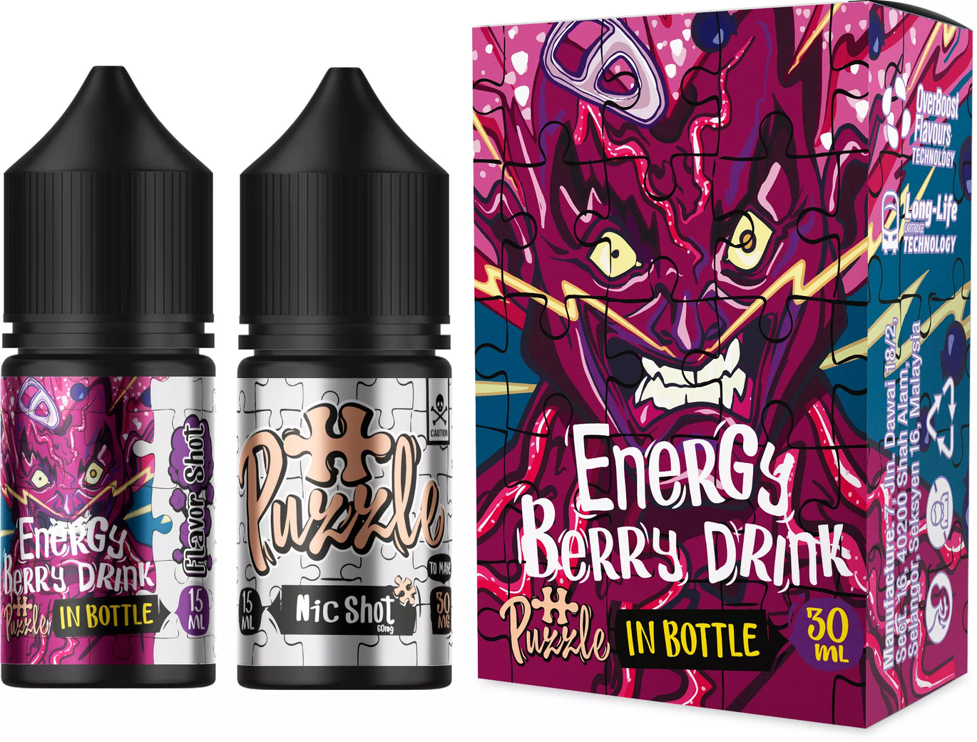 Набір сольової рідини In Bottle Puzzle Energy Berry Drink (Ягідний