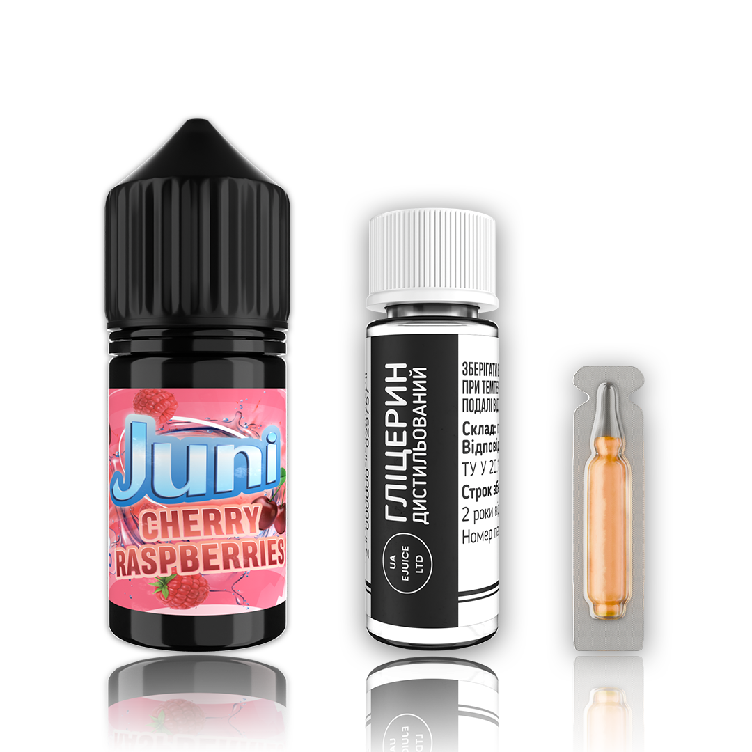 Juni Tea Raspberry Набор солевой жидкости Juni SLT Cherry Raspberries (Вишня Малина) 30мл ...