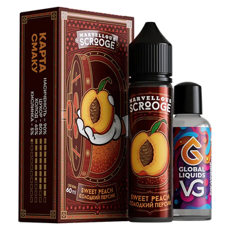 Набір органічної рідини Marvellous Scrooge Sweet Peach (Солодкий персик) 60 мл 3 мг