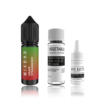 Набір Mix Bar HYBRID SLT Grape Strawberry (Полуниця Виноград) 15мл 65мг