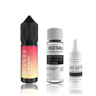 Набор Mix Bar HYBRID SLT Strawberry Banana (Банан Клубника) 15мл 50мг