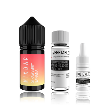 Набор Mix Bar HYBRID SLT Strawberry Banana (Банан Клубника) 30мл 50мг