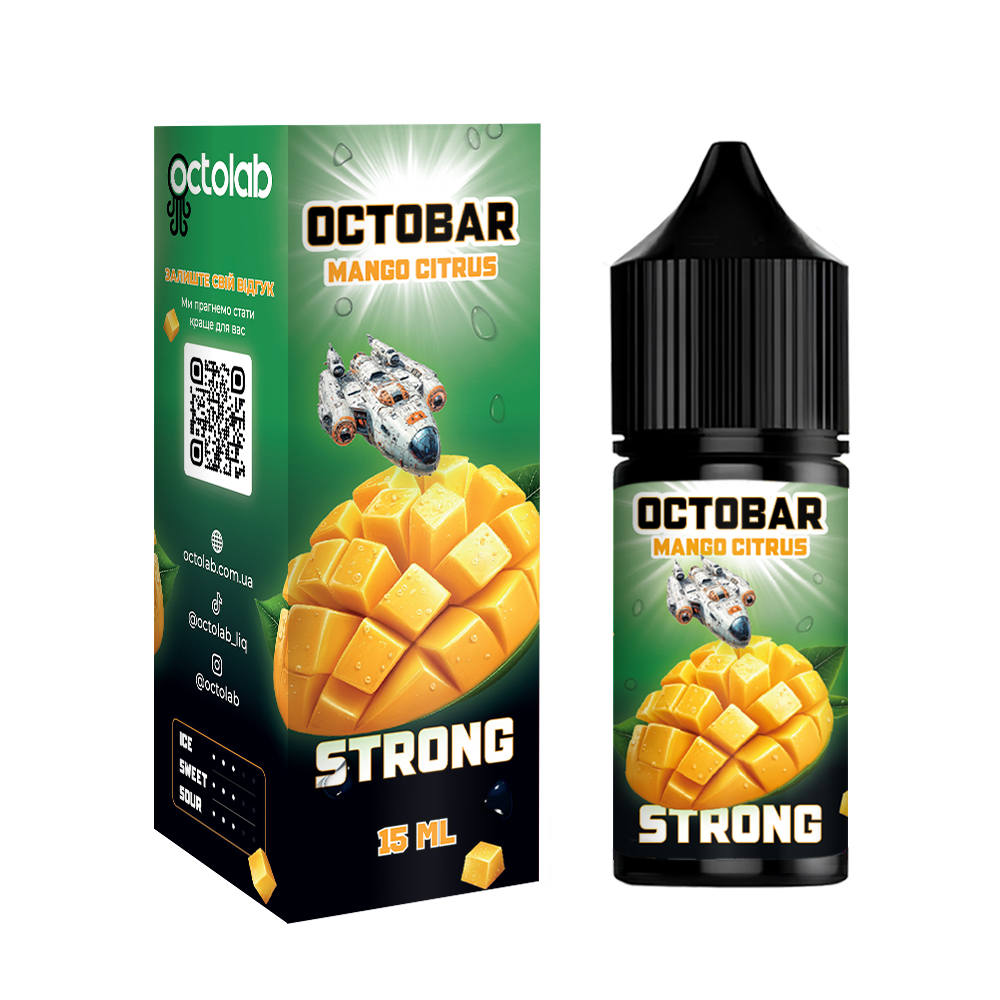 Набірсольової рідини Octobar Strong Mango Citrus (Манго Цитрус) 30 мл ...