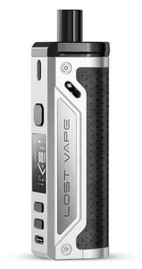 Pod Mod Lost Vape Thelema 80W SS Grain Leather (Серебристо-черный)