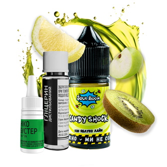Набір Sour Boom Candy Shock (Ківі Яблуко Лайм) 15 мл 50 мг