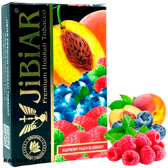 Тютюн Jibiar Raspberry Peach Blueberry (Малина Персик Чорниця) 50г
